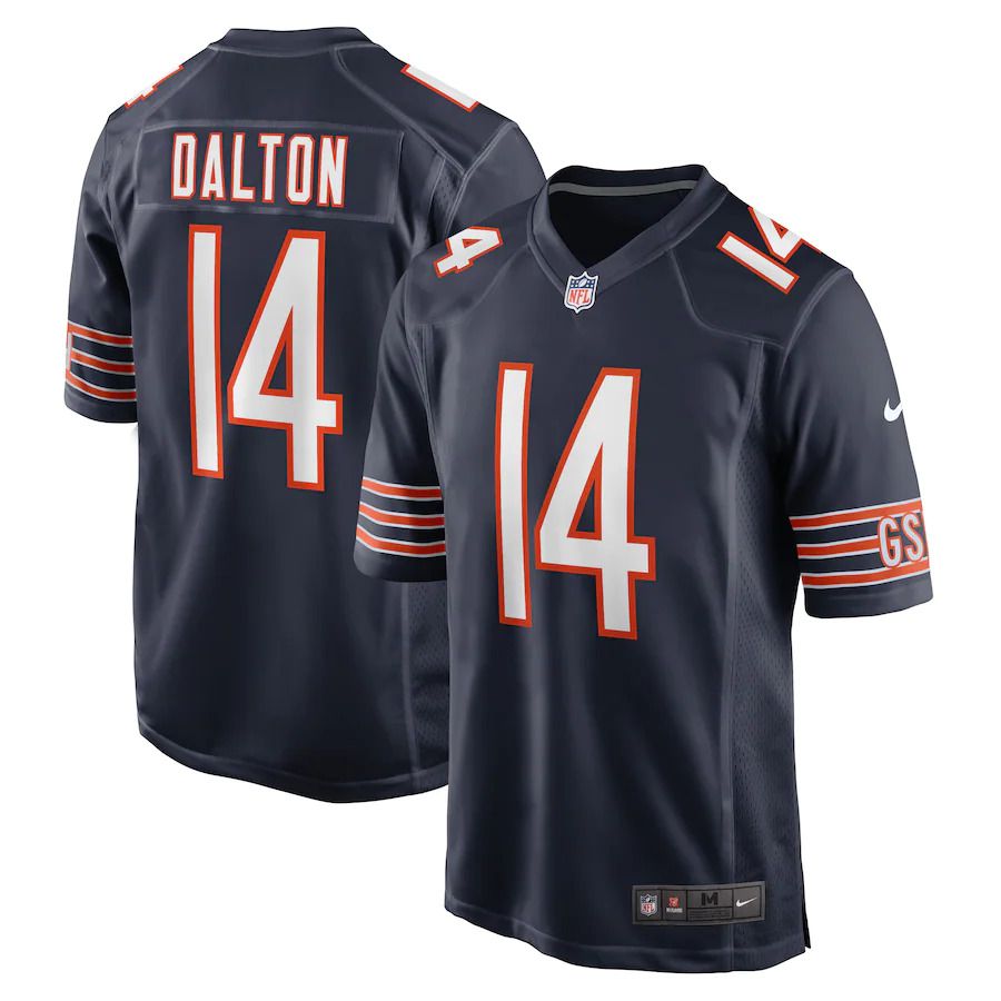Men Chicago Bears 14 Andy Dalton Nike Navy Game Player NFL Jersey